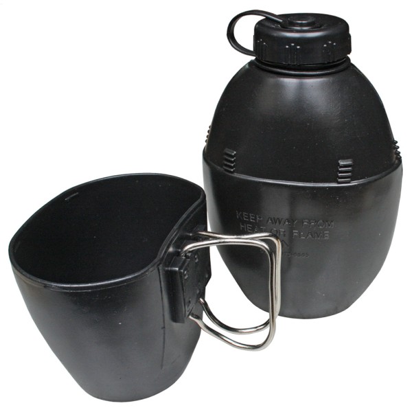 MFH Brit. Canteen, black, mug with handle, 850 ml